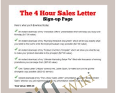 4 Hour Sales Letter - Justin Quick